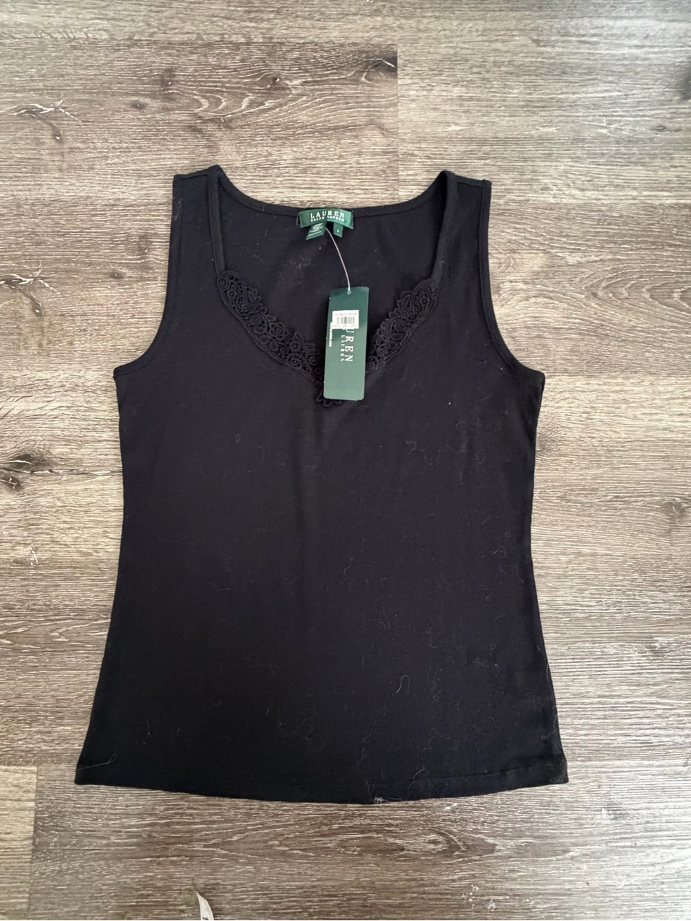 Ralph Lauren Black Lace-Trim Tank